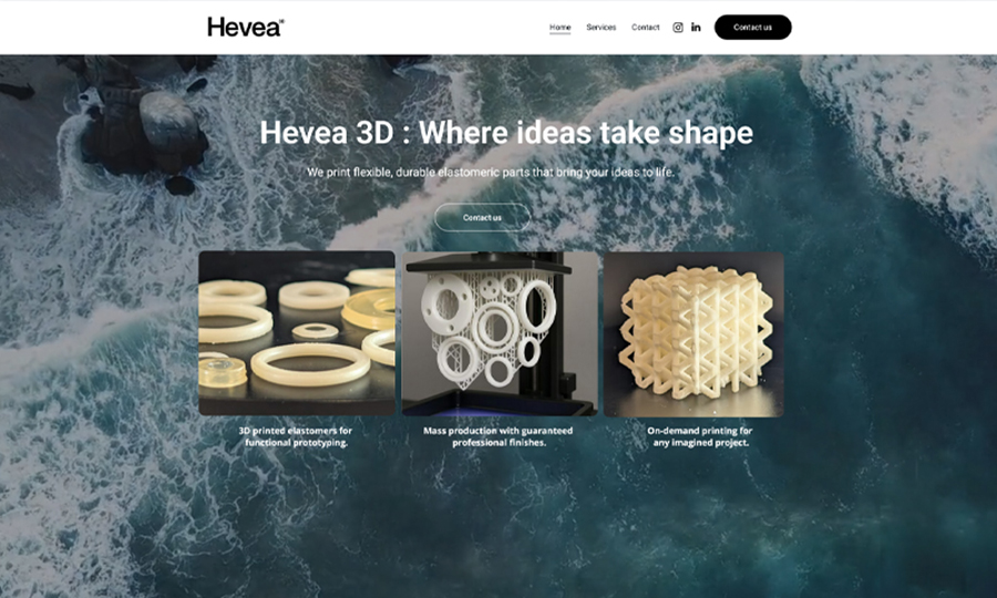 Hevea 3D website home image