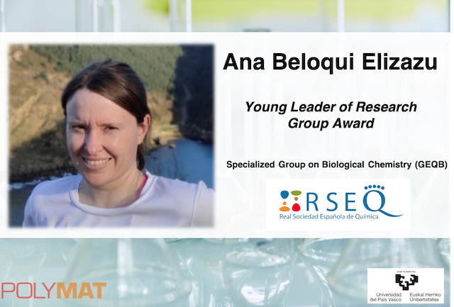 Ana Beloqui awarded by the Specialized Group on Biological Chemistry of RSEQ with the 'Young Leader of Research Group' award.