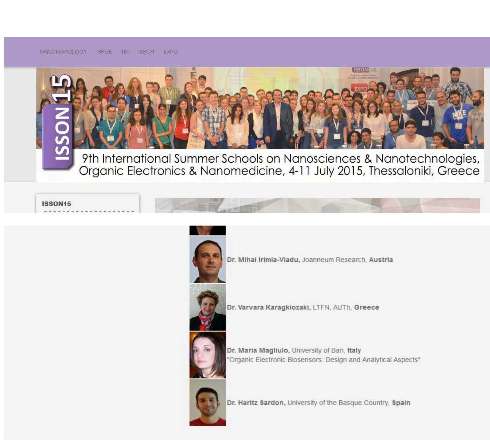 BERC POLYMAT, Dr. Haritz Sardon, Invited Speaker in the 2015 ISSON, Greece