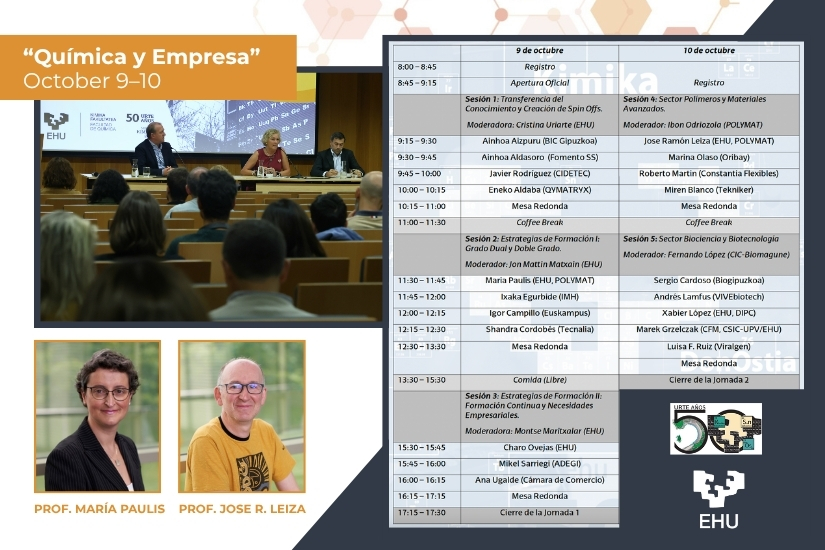 POLYMAT participates in the &ldquo;Qu&iacute;mica y Empresa&rdquo; Conference at EHU