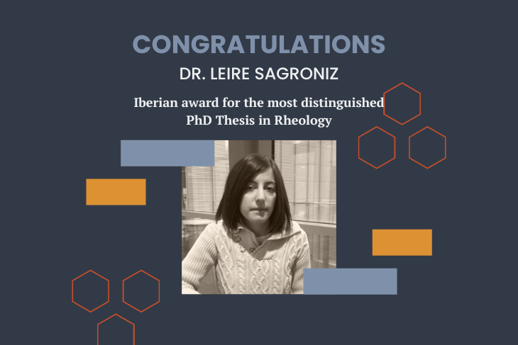Dr. Leire Sagroniz has been awarded with the “Iberian award for the most distinguished PhD Thesis in Rheology”
